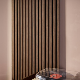 Panneaux muraux acoustiques, tasseaux décoratifs noyer KYOTO
