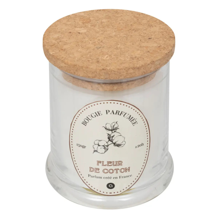 Bougie parfumée Hapo 150g pot en verre avec couvercle coton