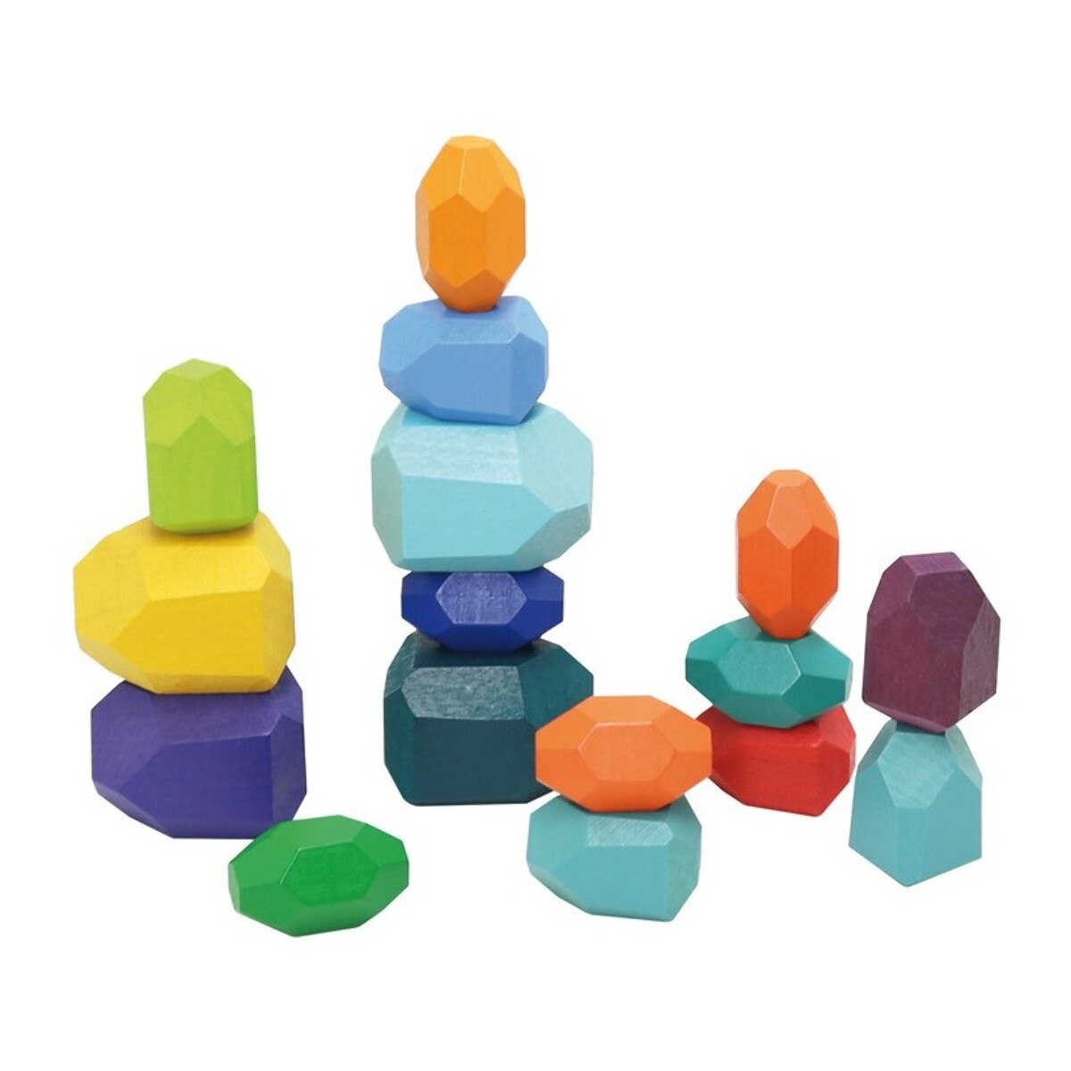 WOODEN STACKING STONES -16 pcs. - JUGUETE DE CONSTRUCCIÓN