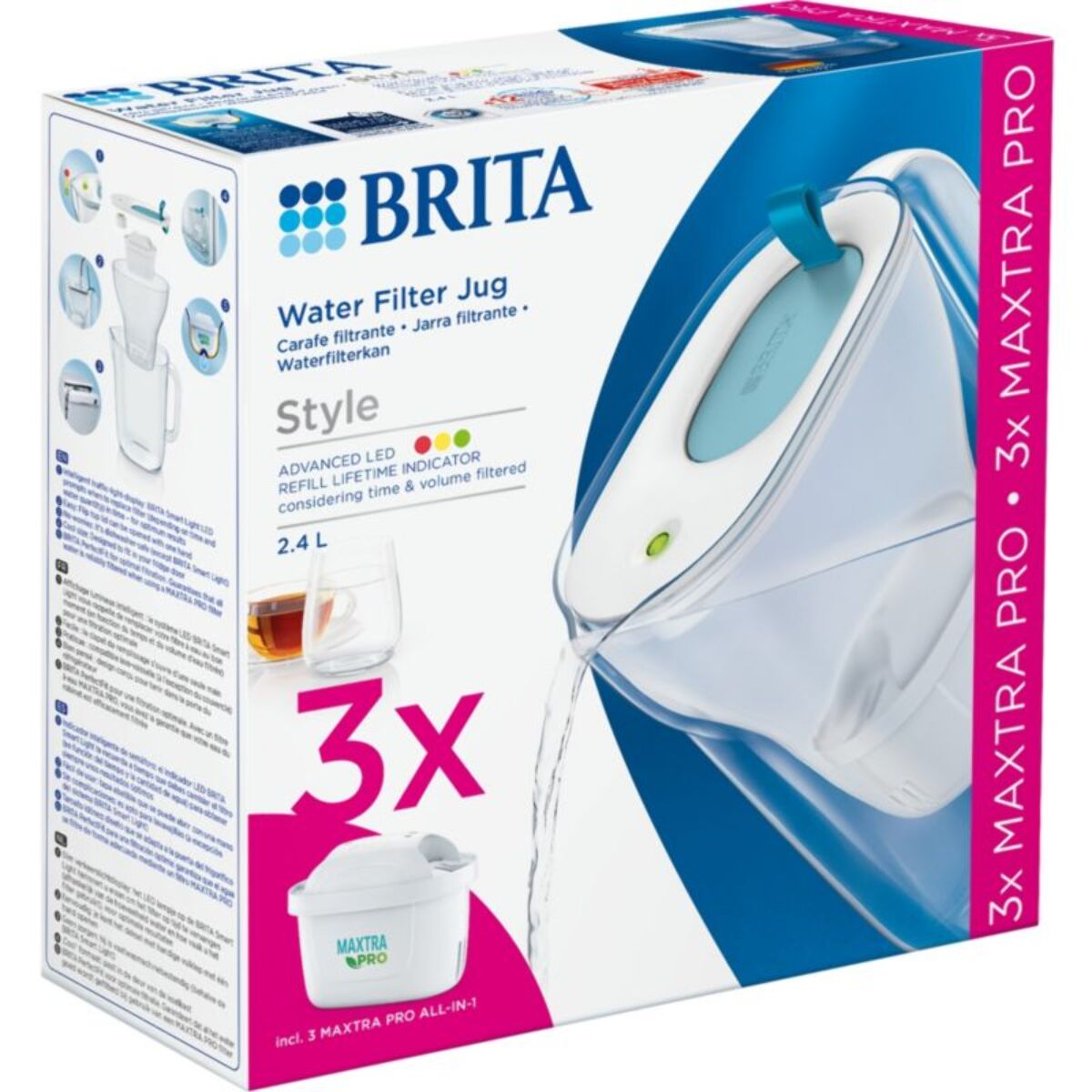 Carafe filtrante BRITA style bleu