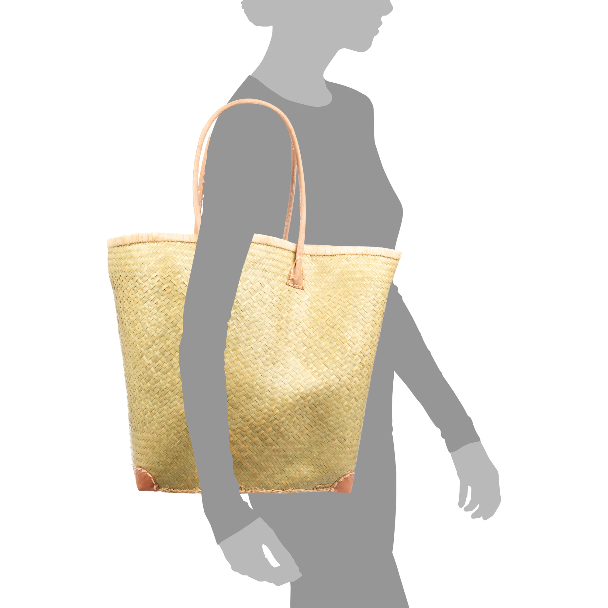 Arda borsa a spalla donna. Realizzata in paglia con manici in pelle.