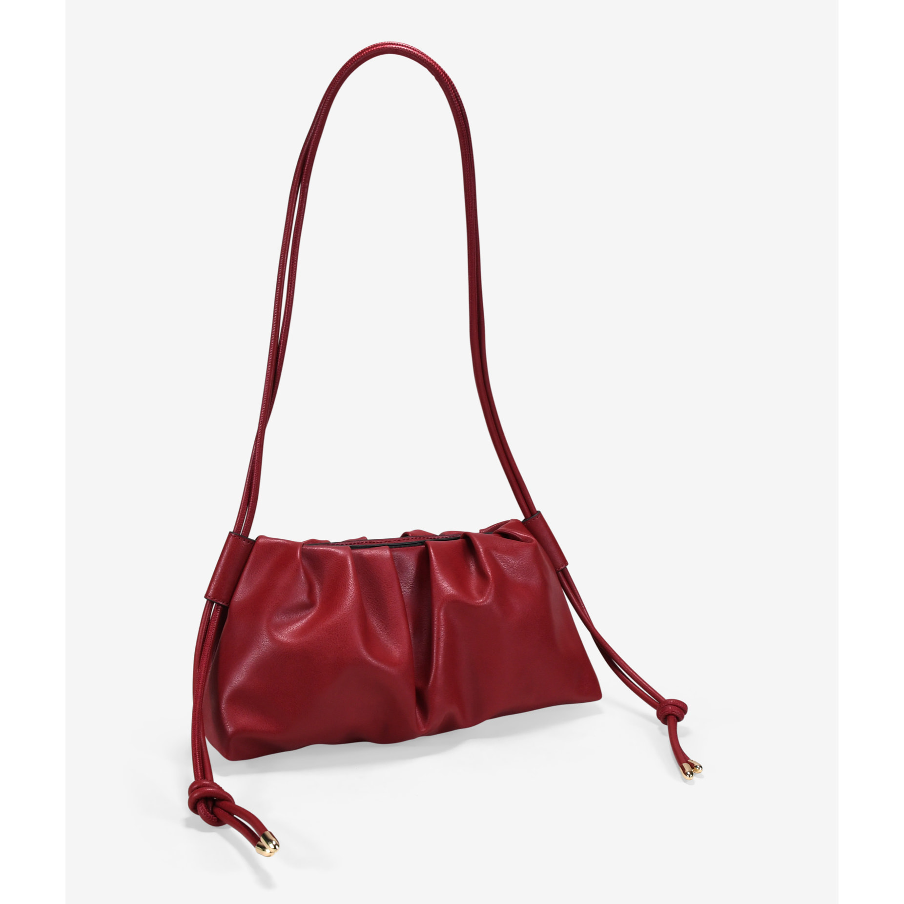 Bolso bandolera rojo con fruncido