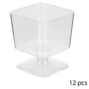 12 verrines carrées sur pieds plastique