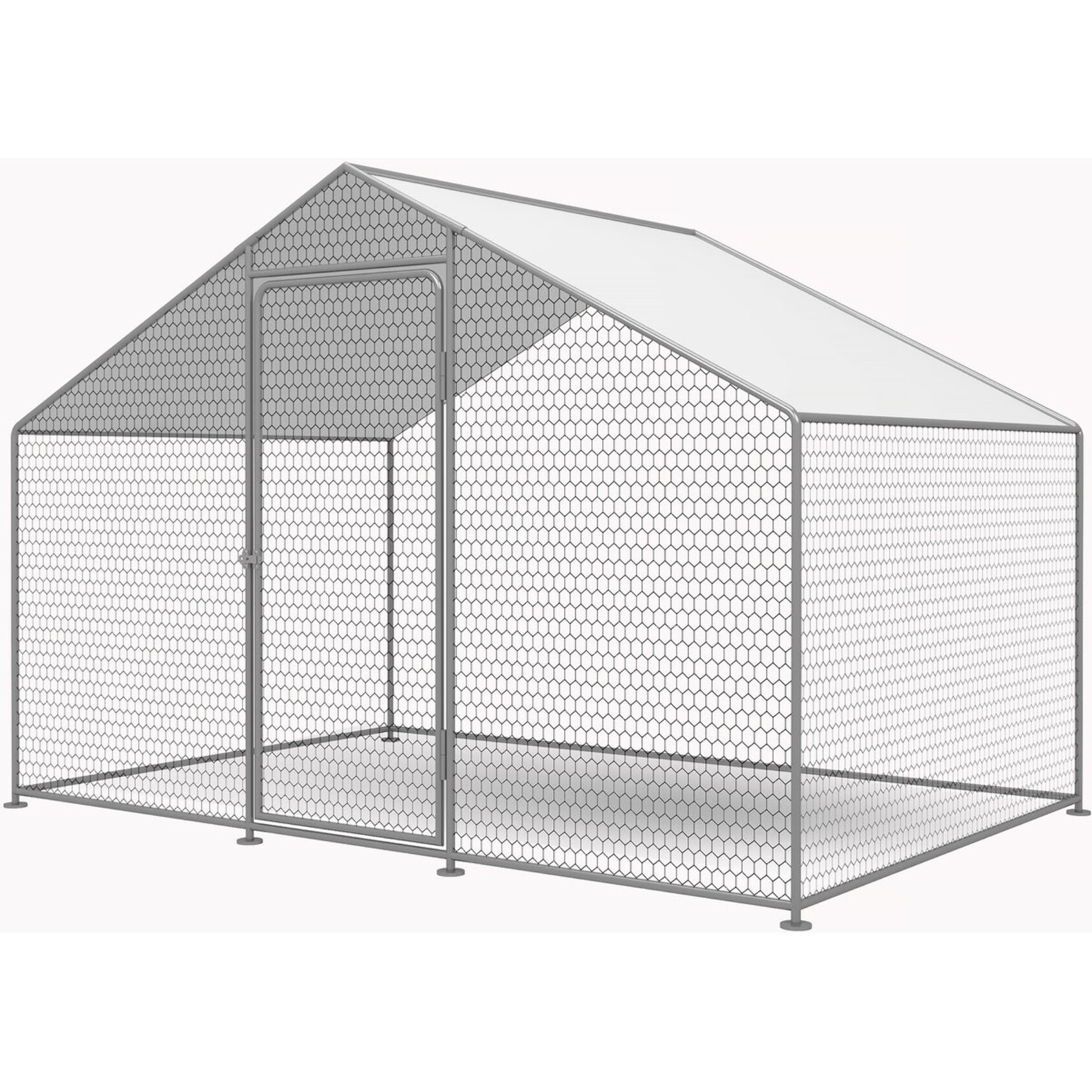 Enclos à poules 6 m² parc grillagé 2 x 3 x 2 M acier galvanisé