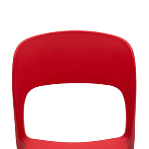 set 4 sedie impilabili in polipropilene rosse