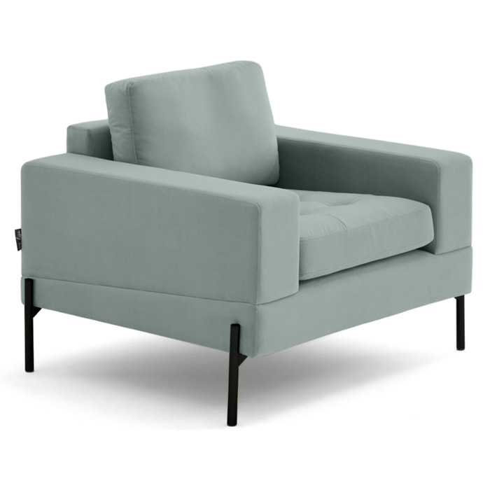 Isaure - fauteuil en velours - Bleu