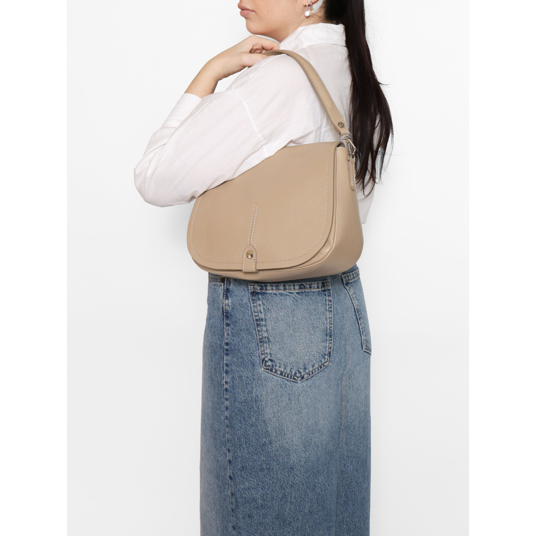 Borsa a spalla Sabina da donna In Vera pelle Made in Italy 29x20x11 cm