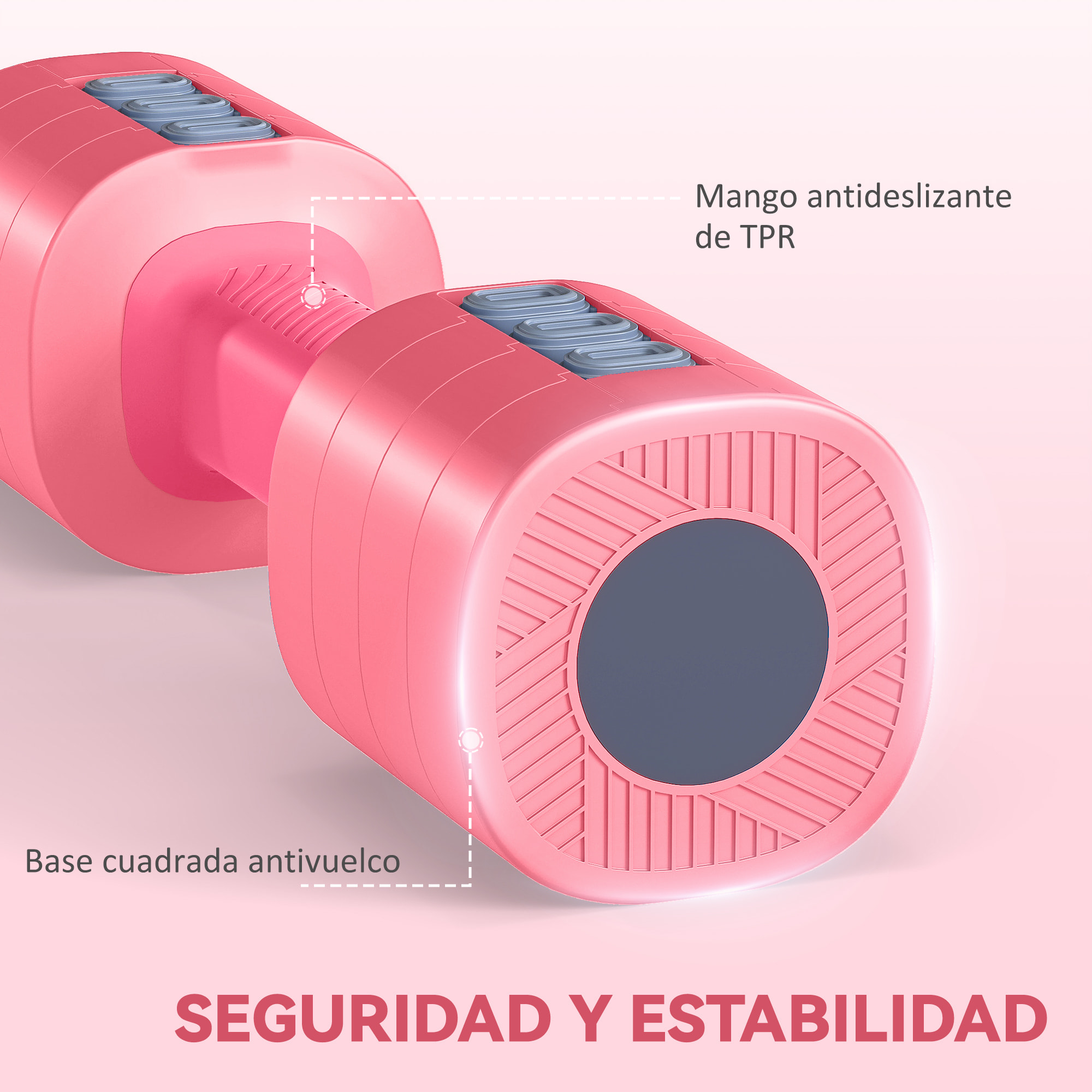 Juego de Mancuernas Ajustables 4 en 1, 1/1,5/2/2,5 kg, Juego de Pesas y Mancuernas de Metal con Mangos Antideslizantes y Diseño Cuadrado, para Entrenamiento en Casa, Gimnasio, Rojo