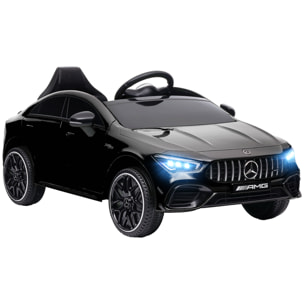 Coche Eléctrico para Niños de +3 Años Mercedes-AMG CLA 45 Carro Eléctrico Infantil con Batería 12V Mando a Distancia Faros LED Bocina Música y Ruedas Auxiliares Negro