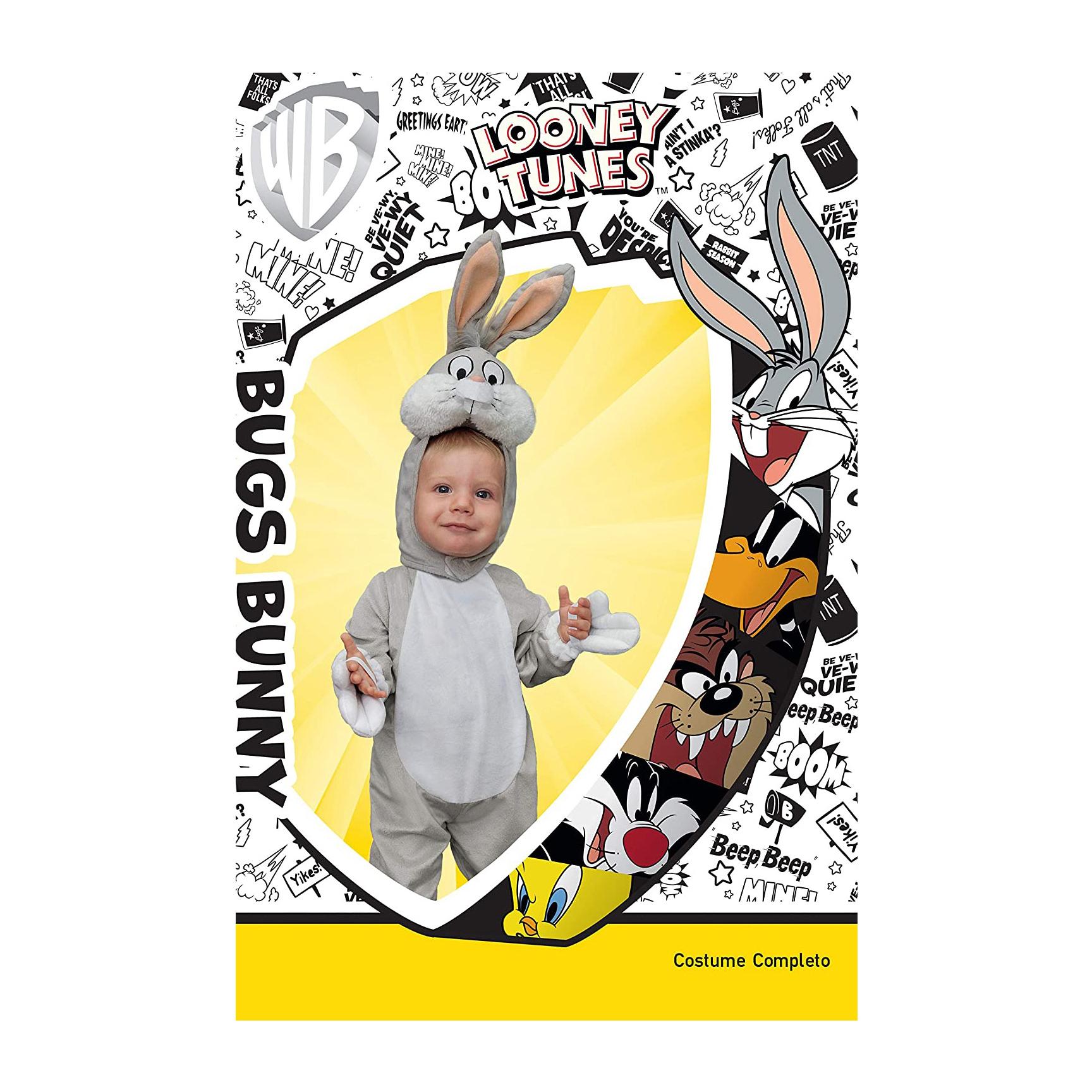 Costume Completo Bugs Bunny Cartoni Looney Tunes Prodotto Originale Bambino