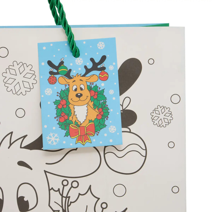 Sac à colorier de Noël renne Ginger moyen modèle