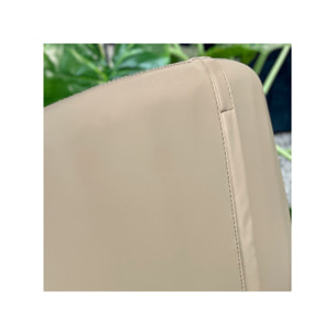 Fauteuil rotatif 360° tissu doux avec simili et pieds métal - DOUDOU