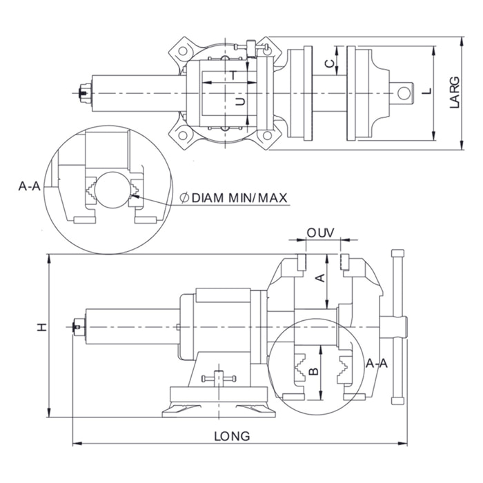 Etau multifonction DOLEX Ouverture 135 mm - EMF125