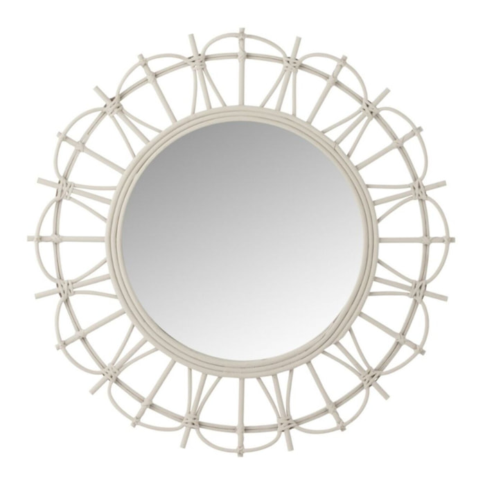 J-Line miroir Rond - bambou - gris clair - Ø 60 cm