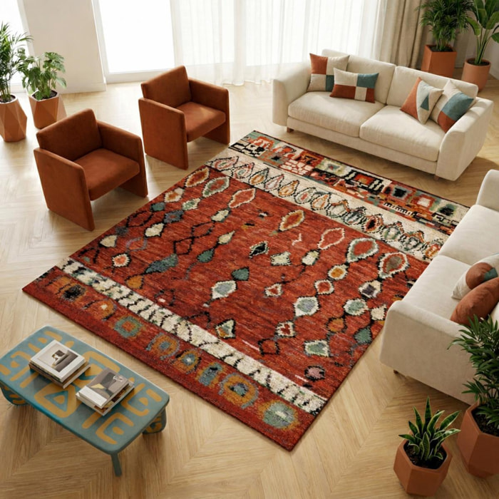 Tapis berbère tissé motifs tribaux SUVE