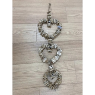 Décoration murale coeur Agnes H94cm en bois