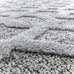 PISA - Tapis de salon rond à motif aztèque gris - PIS4702GRI
