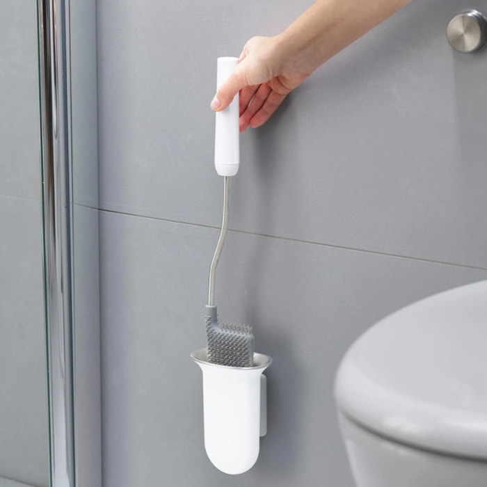 Flex™ Brosse de toilette suspendue avec une fixation murale, Blanc