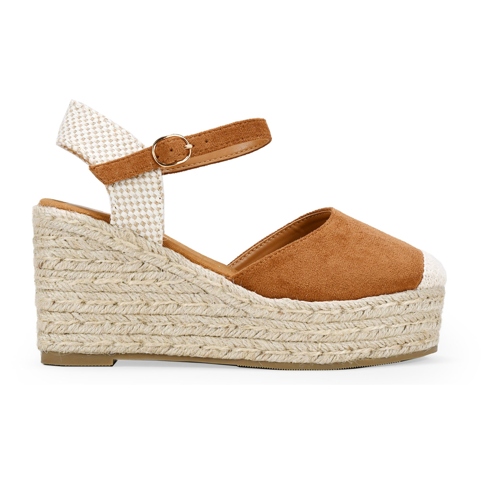 Alpargatas marrones con pulsera y suela de esparto