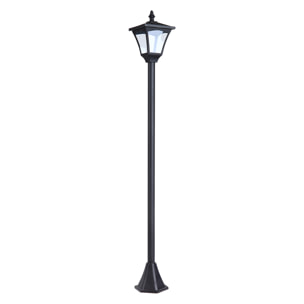 Outsunny Luminaire extérieur solaire lampadaire lanterne classique LED 10 Lm dim. 15L x 15l x 120H cm noir