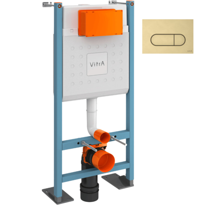 Bâti-support V-Fix Core auto-portant + Plaque Root Round Or brossée