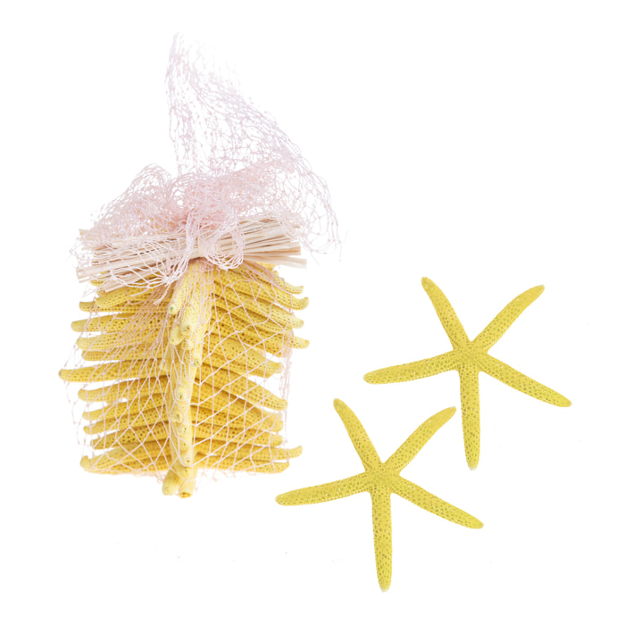 Stelle Linckia Laevigata 15 Pezzi. Larghezza 7/9 Cm - Pezzi 2 - 8X10X8cm - Colore: Giallo - Bianchi Dino - Conchiglie Decori E Stelle Marine