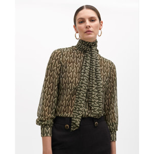 Camicia con logo e fiocco al collo