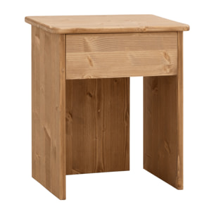 Mesita de noche de madera maciza en tono roble medio de 50x42cm Alto: 50 Largo: 42 Ancho: 27