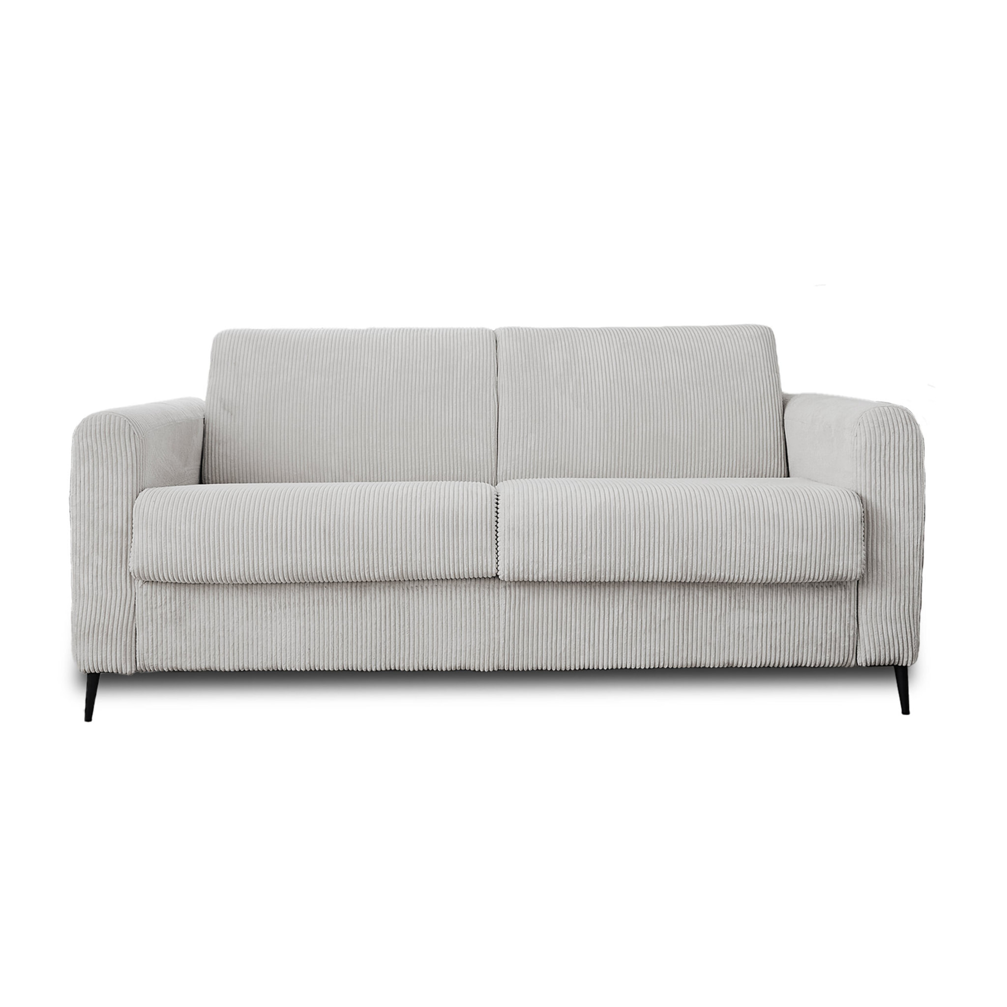 Owen - canapé lit 3 places convertible express couchage quotidien 140 cm matelas 12 cm en velours côtelé - Gris clair