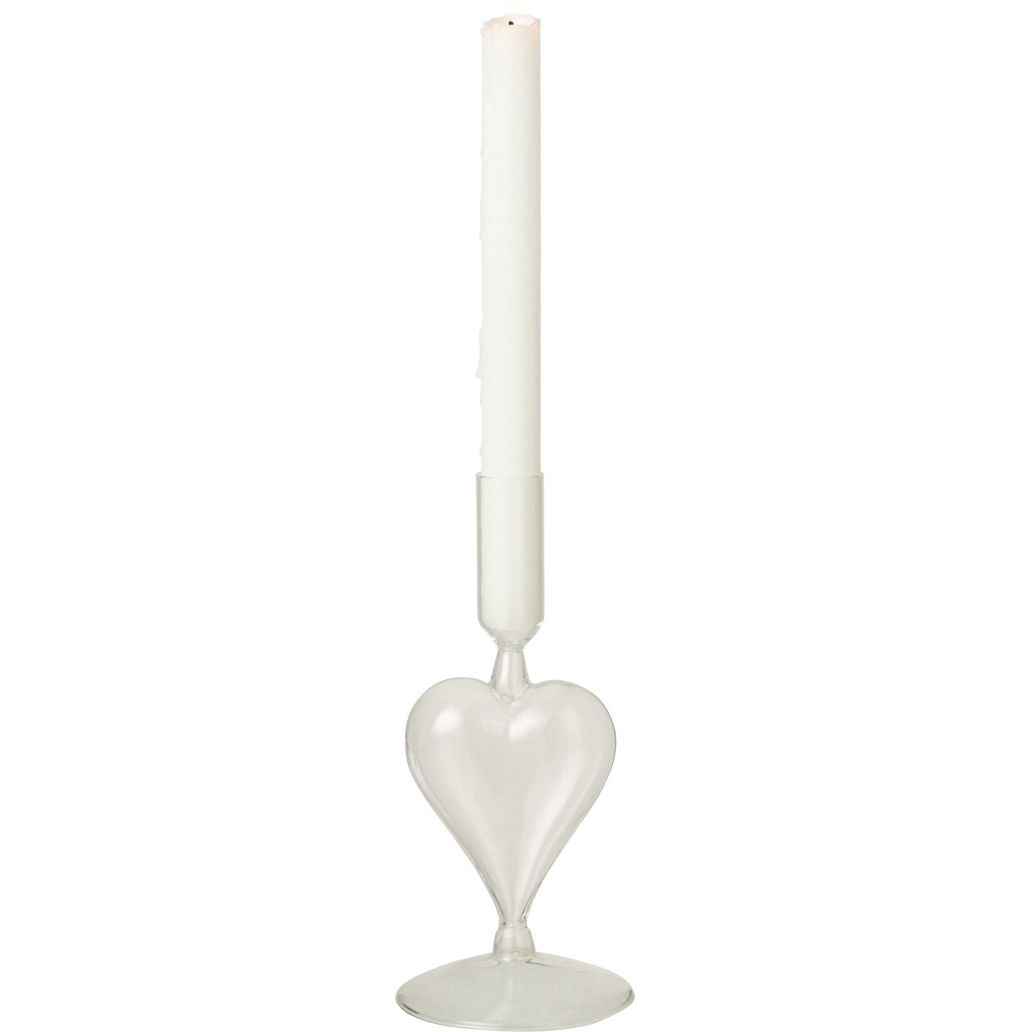 J-Line bougeoir Cœur - verre - transparent