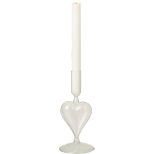 J-Line bougeoir Cœur - verre - transparent