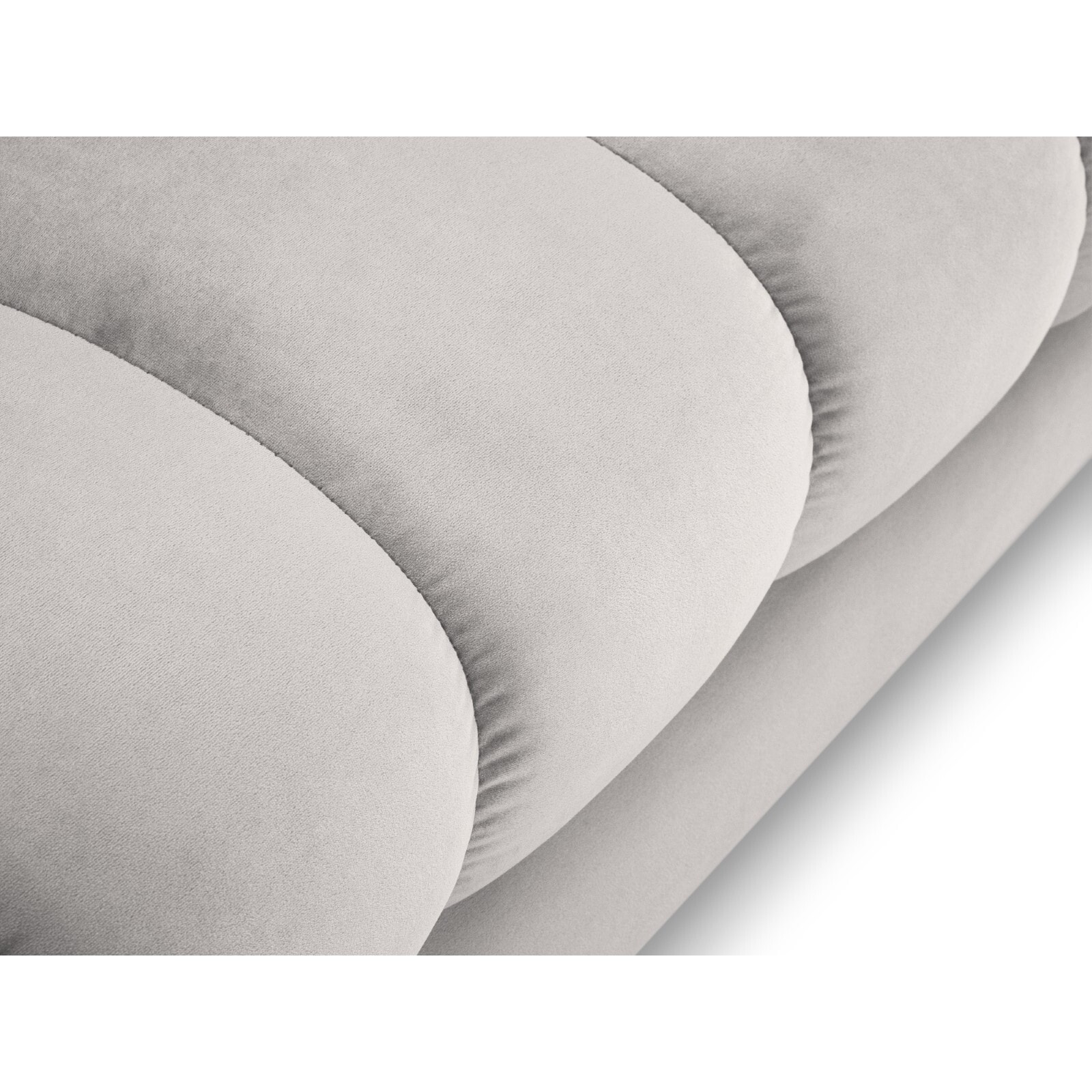 Méridienne droite "Bali" en velours argent