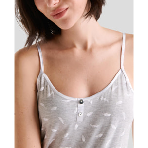 Camisón corto mujer plumas con tirantes cómodo