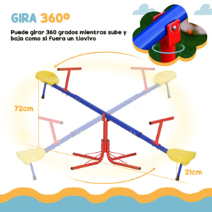 Conjunto para Niños Juego de Balancín para Niños Giratorio 360° y Columpio Doble Infantil con Cuerda Ajustable para Jardín Parque 184x76x71 cm 239x156x180 cm Multicolor
