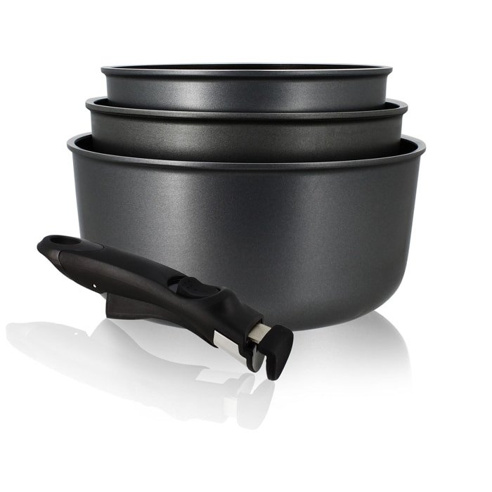 Batterie de cuisine 4 pièces en aluminium - tous feux MARIE