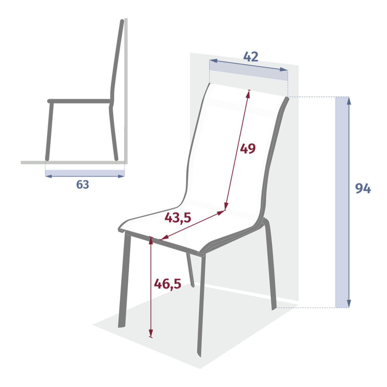 Chaise "Axant" empilable lin & argile