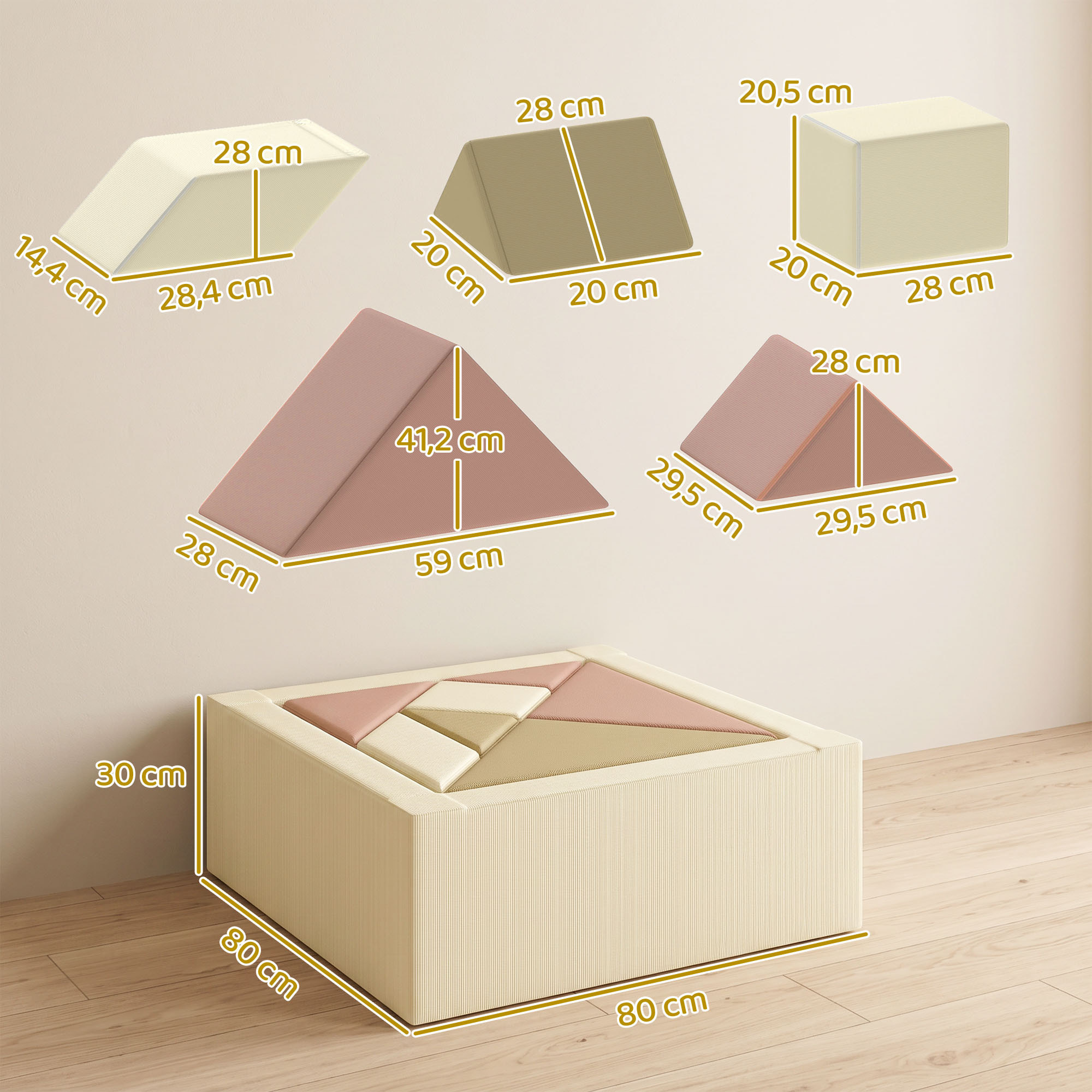 Parcours motricité aire jeu bébé modulable 9 pièces zippées déhoussables