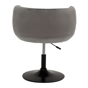 Tabouret de bar en velours gris NOLAN