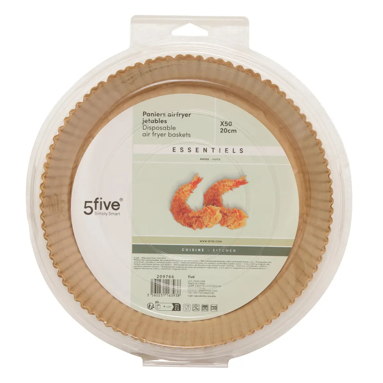 Panier papier Airfryer Essentiels D23,5cm 50 pièces