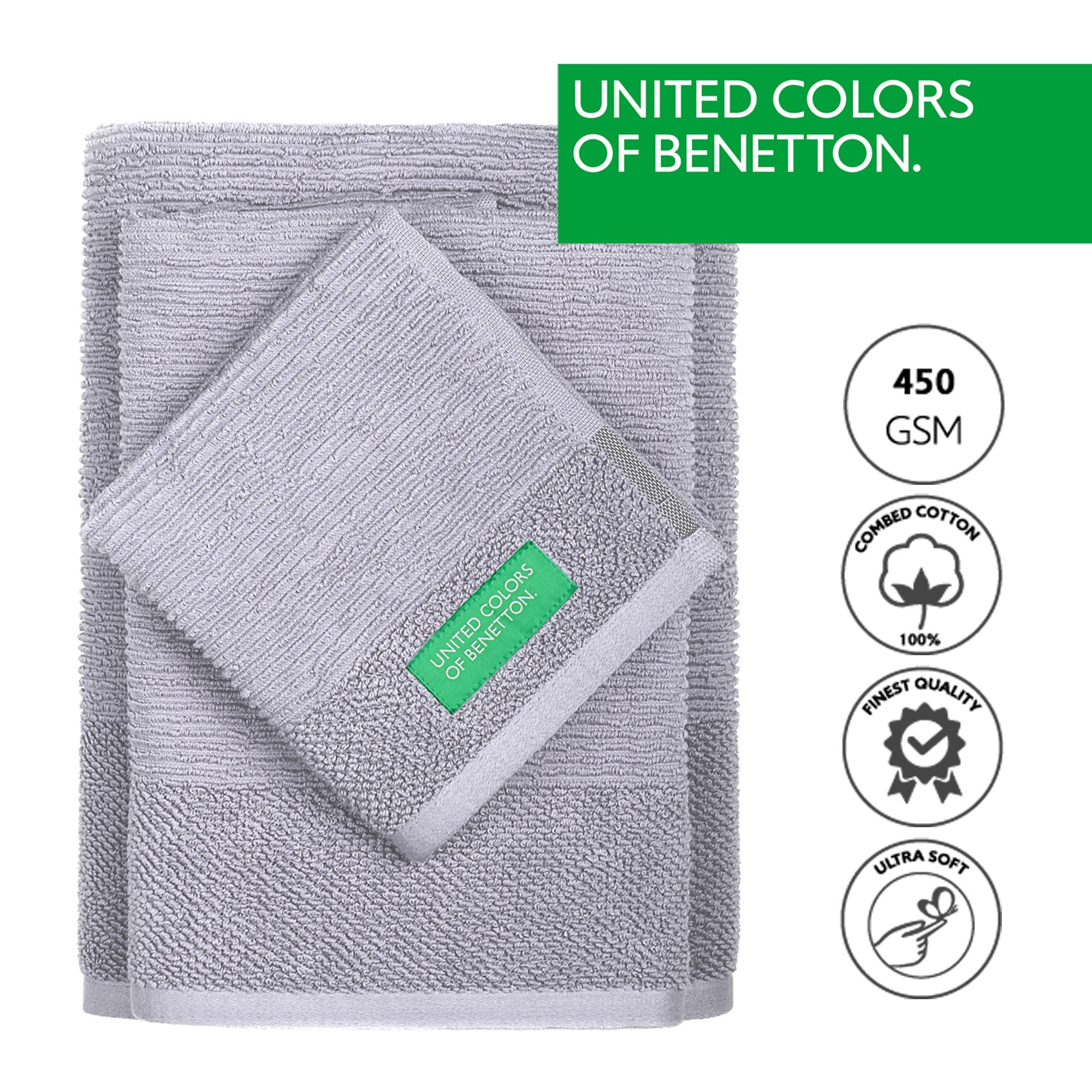 Set 3pcs toallas de baño  gris  benetton