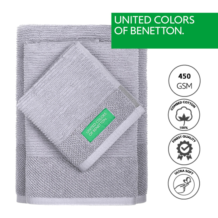 Set 3pcs toallas de baño  gris  benetton
