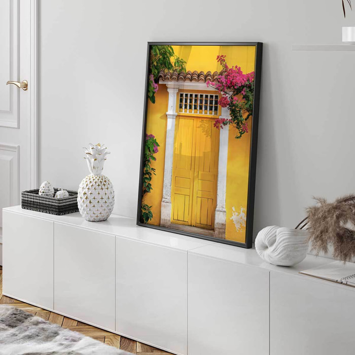 Affiche architecture Porte jaune à Olinda au Bresil Affiche seule