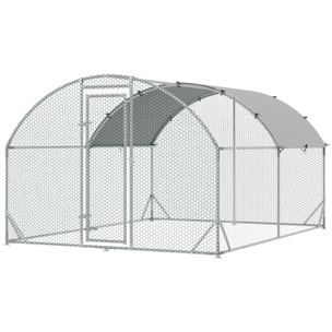 Gallinero para Exterior 2,8x3,8x1,97 m para 6-12 Gallinas de Acero Galvanizado