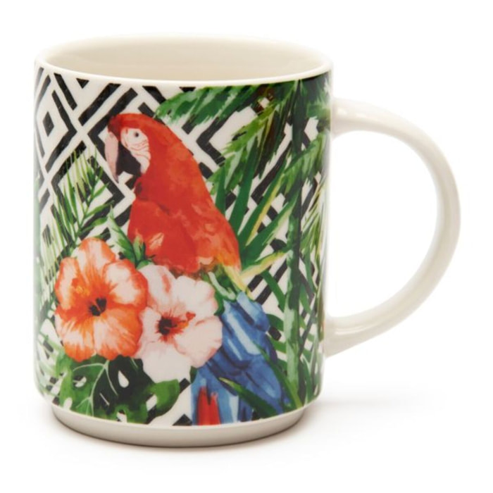 Set de 4 Mugs Excelsa – Tropical Chic, New Bone China Multicolore
