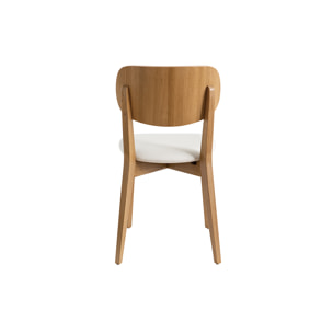 Chaises vintage en bois clair chêne et blanc (lot de 2) LUCIA