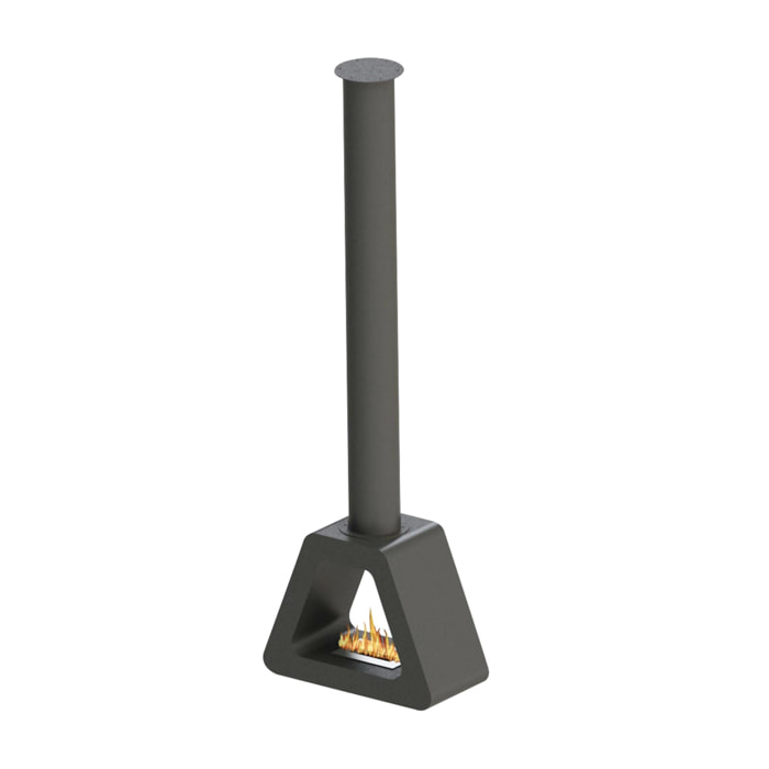 Chimenea de etanol de techo en acero negro SYKE PYRAMID PURLINE