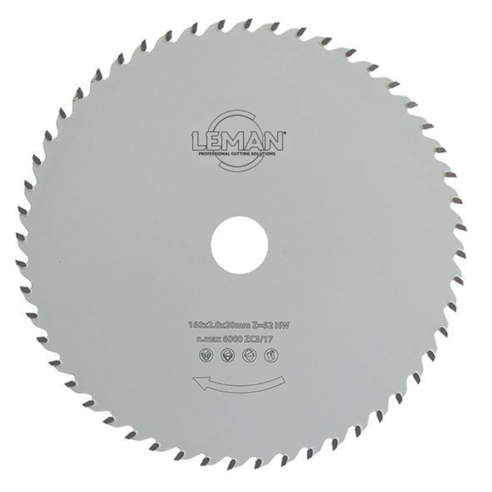 Lame carbure multi-matériaux 160 x 2,0/1,4 x 20 52z - LEMAN - 923.160.2052