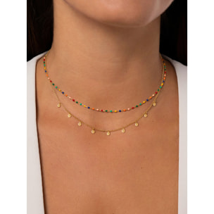 Collana Dot Colors Enamel Argento Placcato Oro