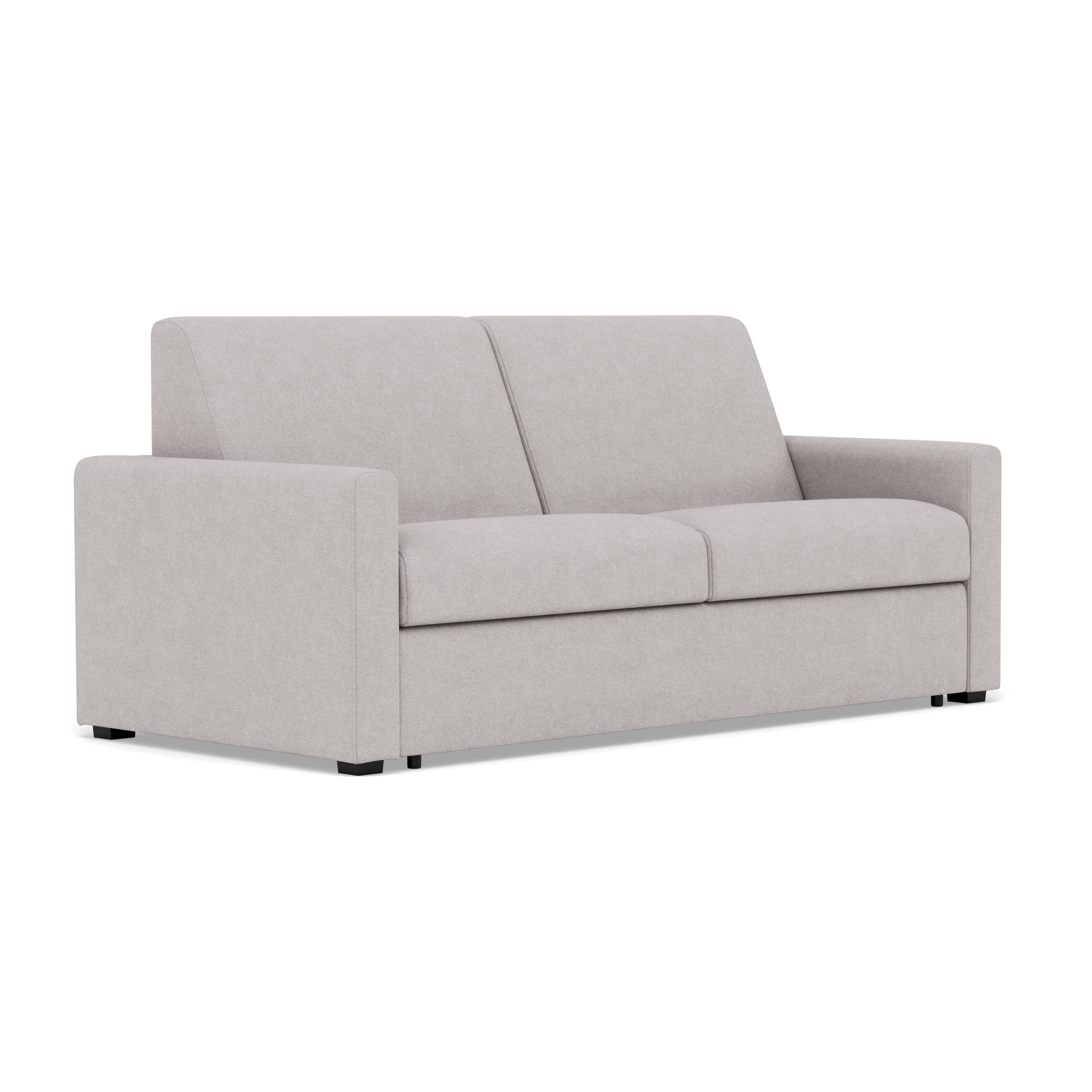 Julia - canapé 3 places convertible couchage quotidien matelas 18 cm en tissu - Gris clair