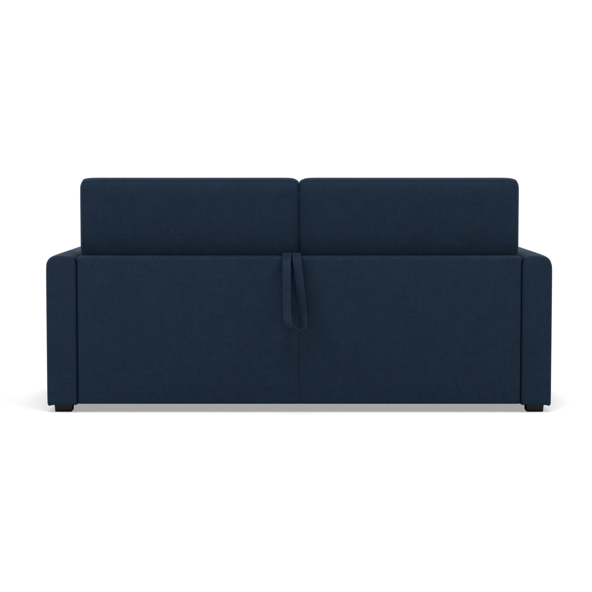Julia - canapé 3 places convertible couchage quotidien matelas 14 cm en tissu - Bleu marine